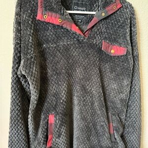Simply Southern Charcoal and Plaid Sweater
